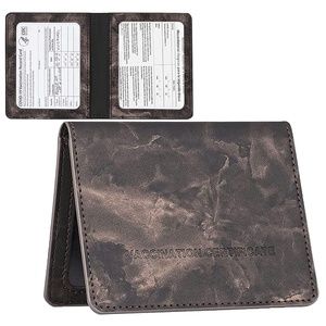 NEW Vaccination Card Protector PU Leather Marble Pattern Vaccine  4 x 3 inches